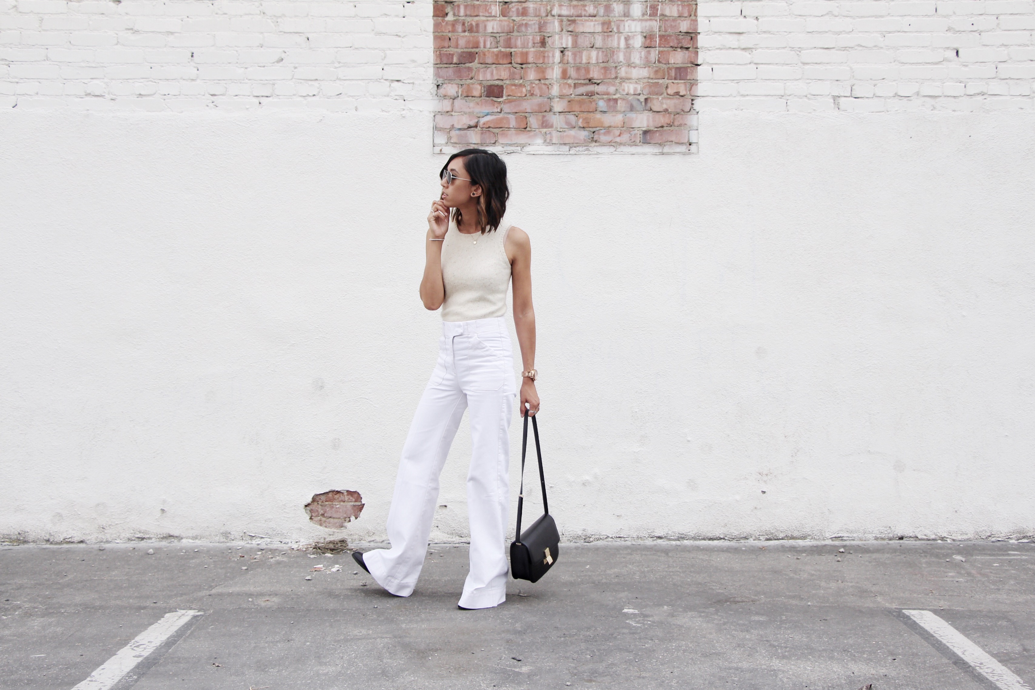 White flare hotsell denim jeans