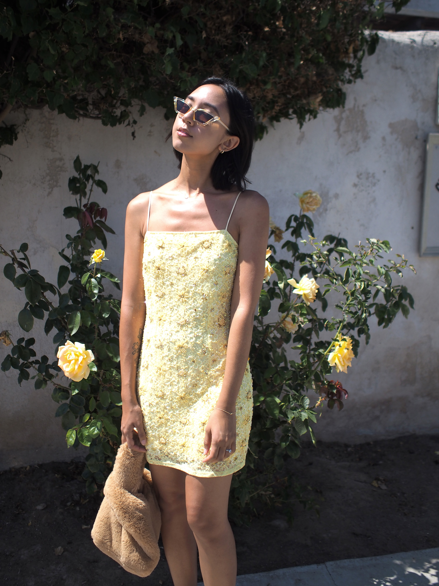 topshop yellow lace dress