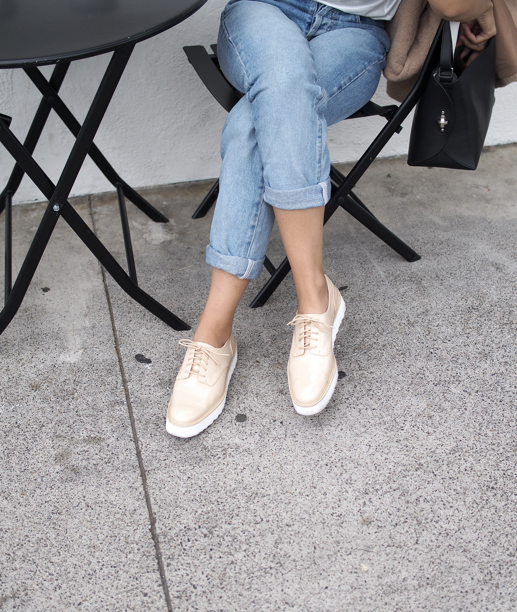 Shimmer Tee & Platform Loafers