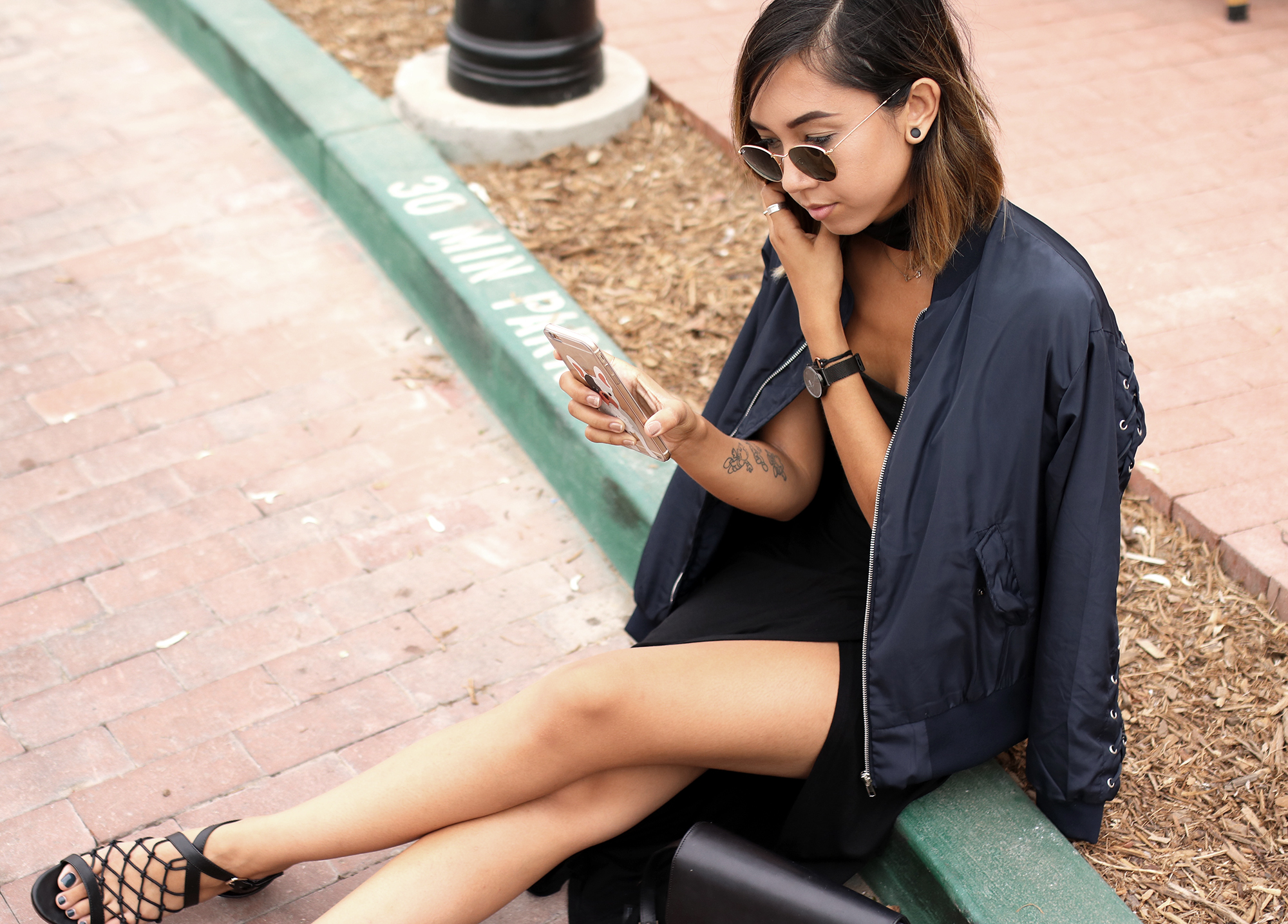 NA-KD Lace Bomber & HM Netted Sandals5