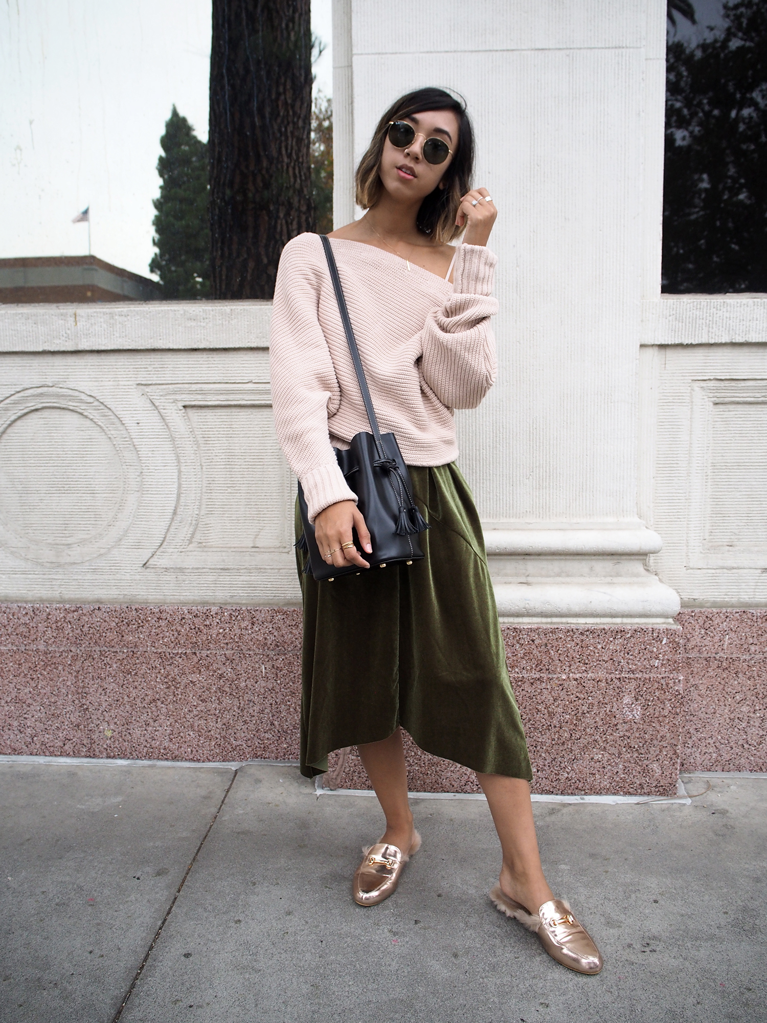 Green Velvet and Blush Knits