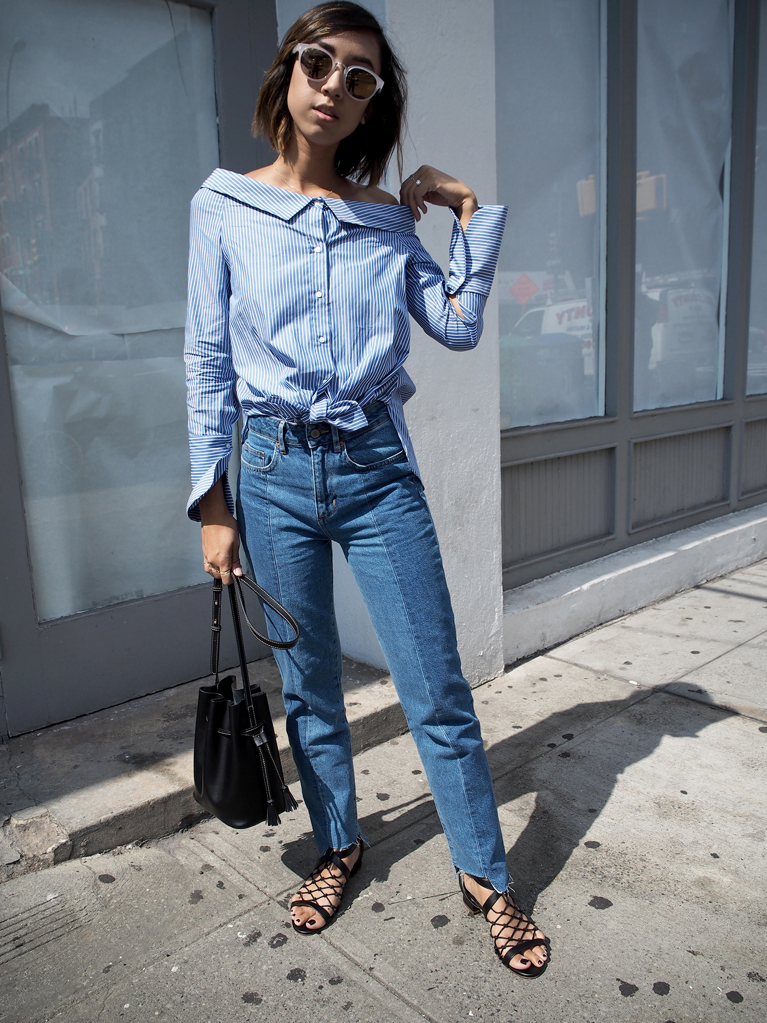 NYFW Off Shoulder Poplin