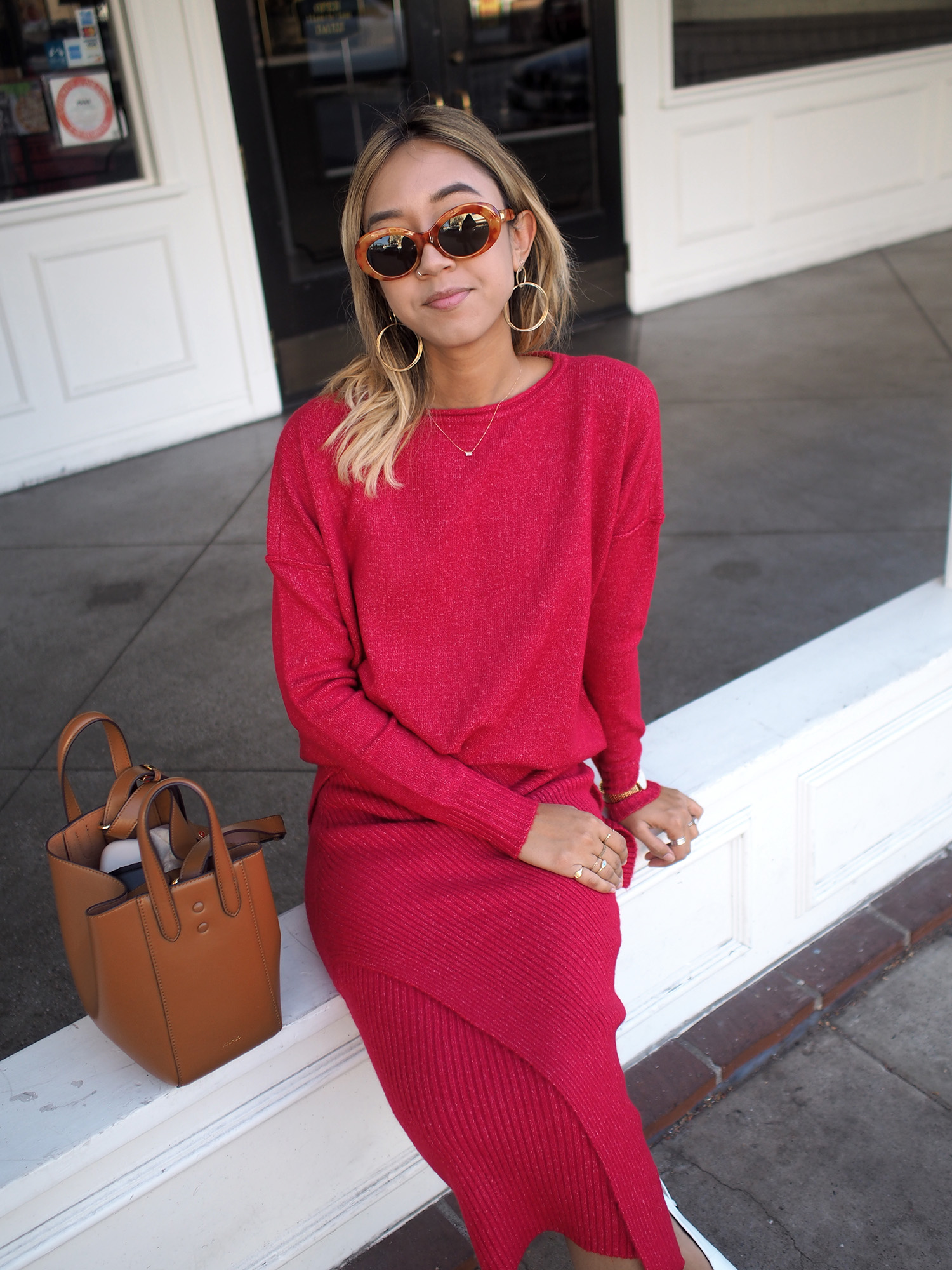 Red Sweater Set