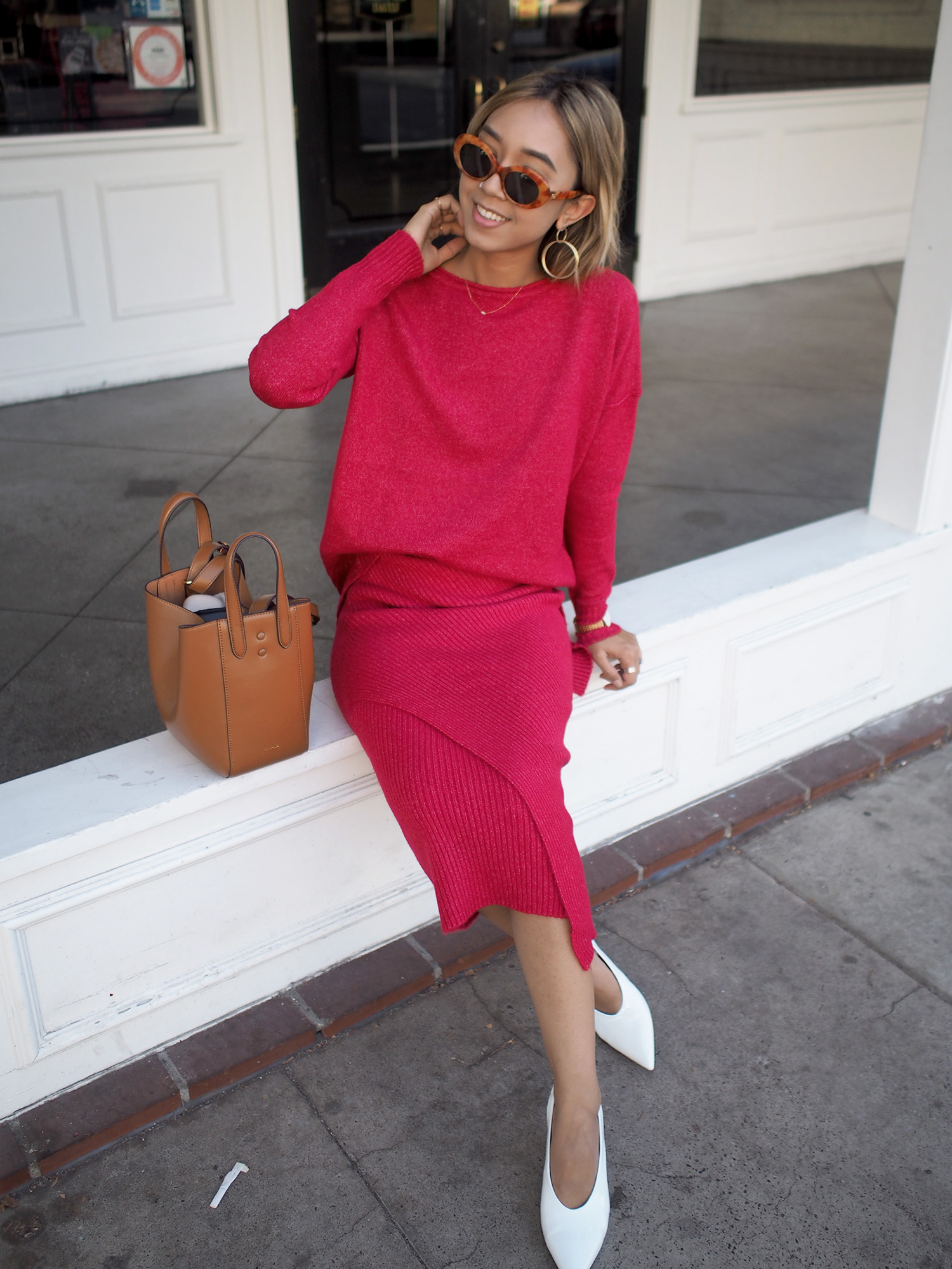 Red Sweater Set