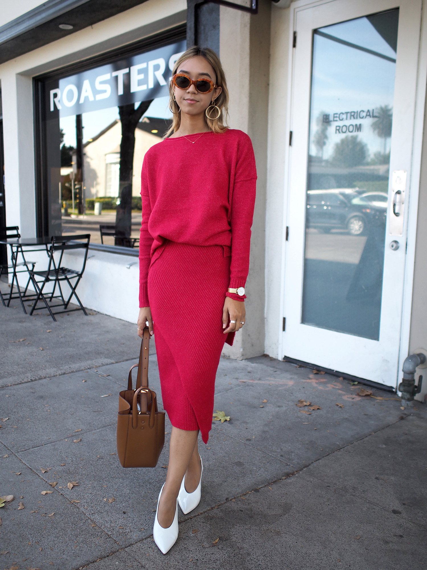 Red Sweater Set