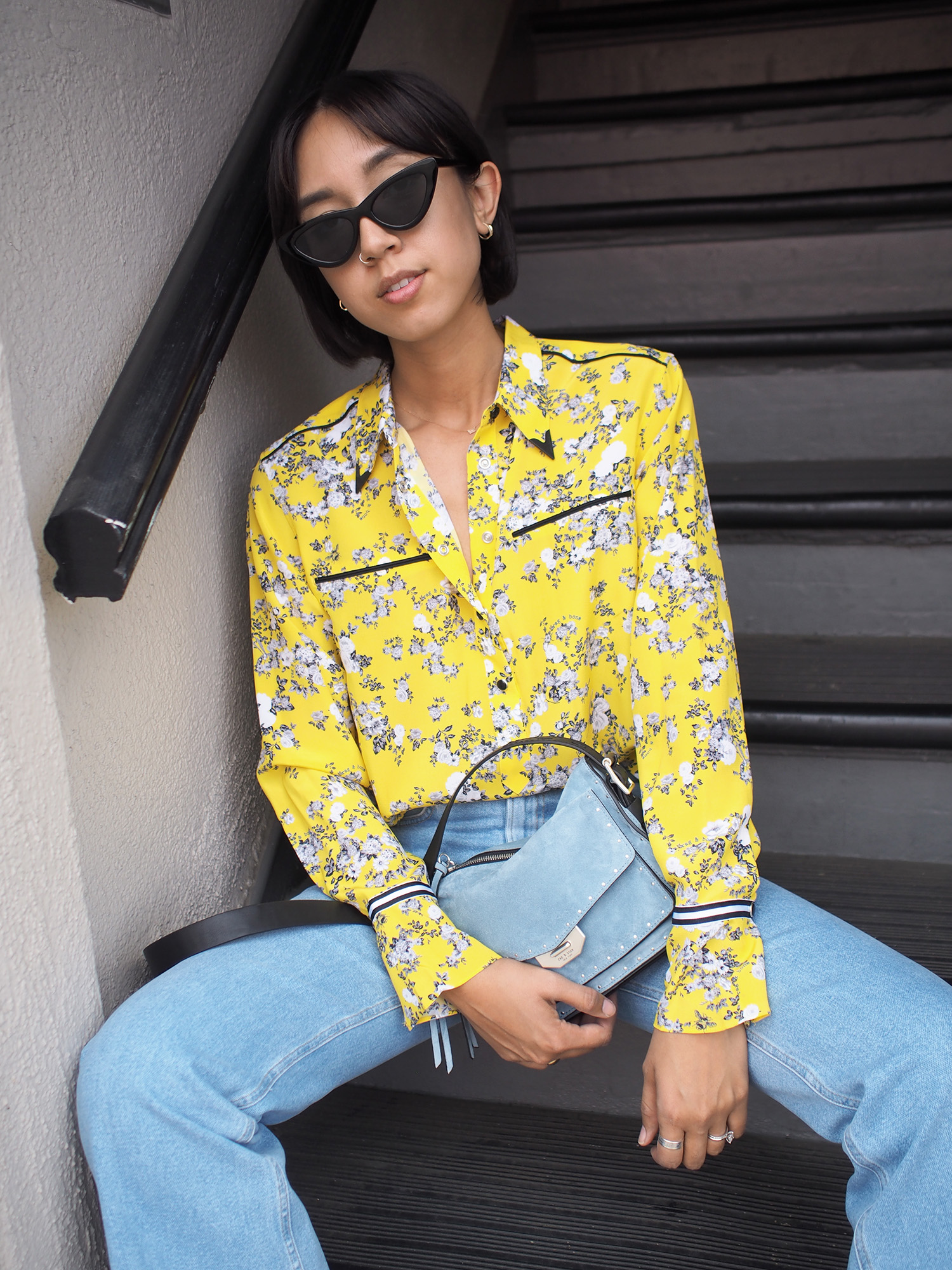 Rag & Bone Yellow Printed Shirt