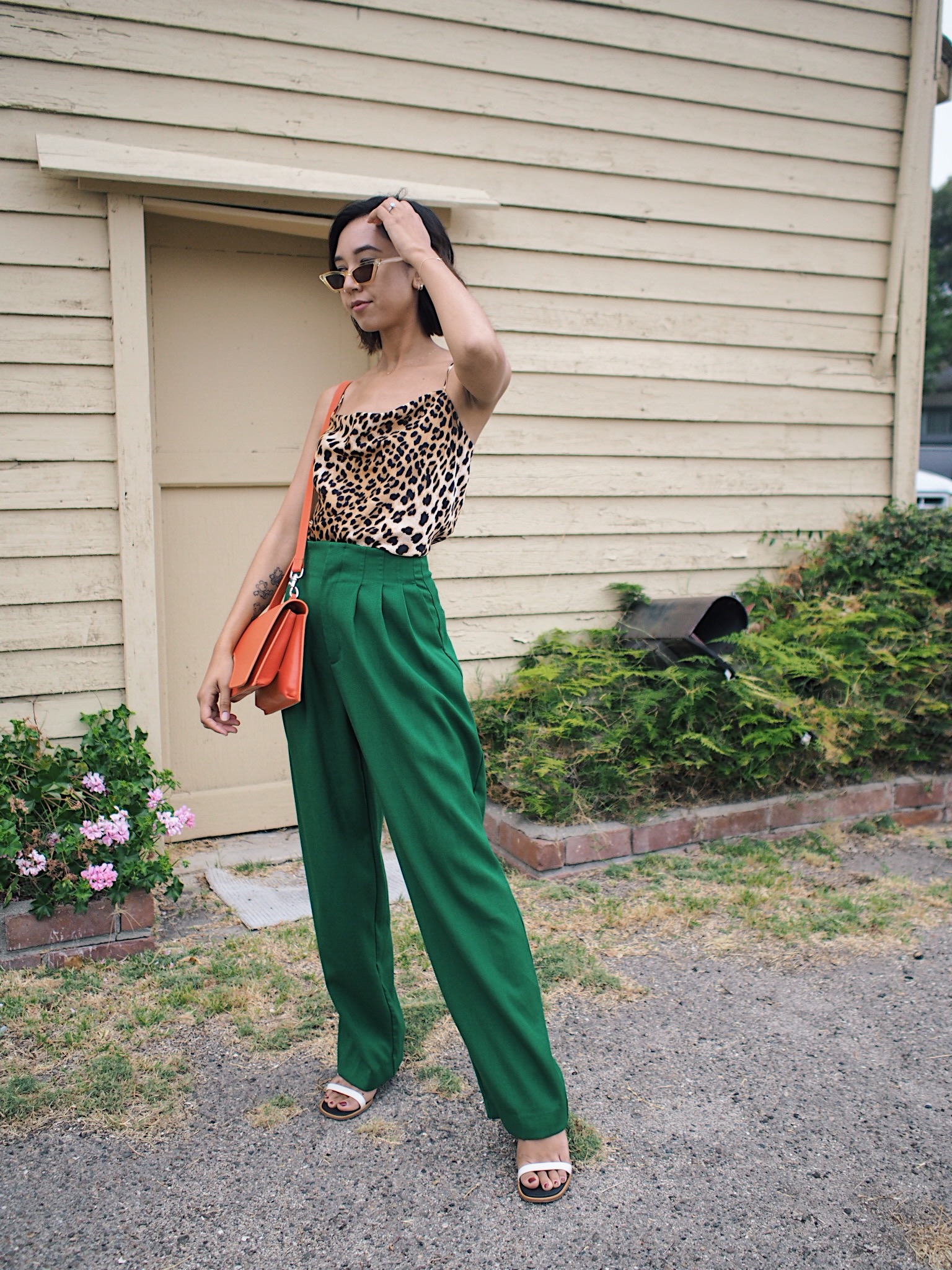 Leopard Cowl Neck Tank