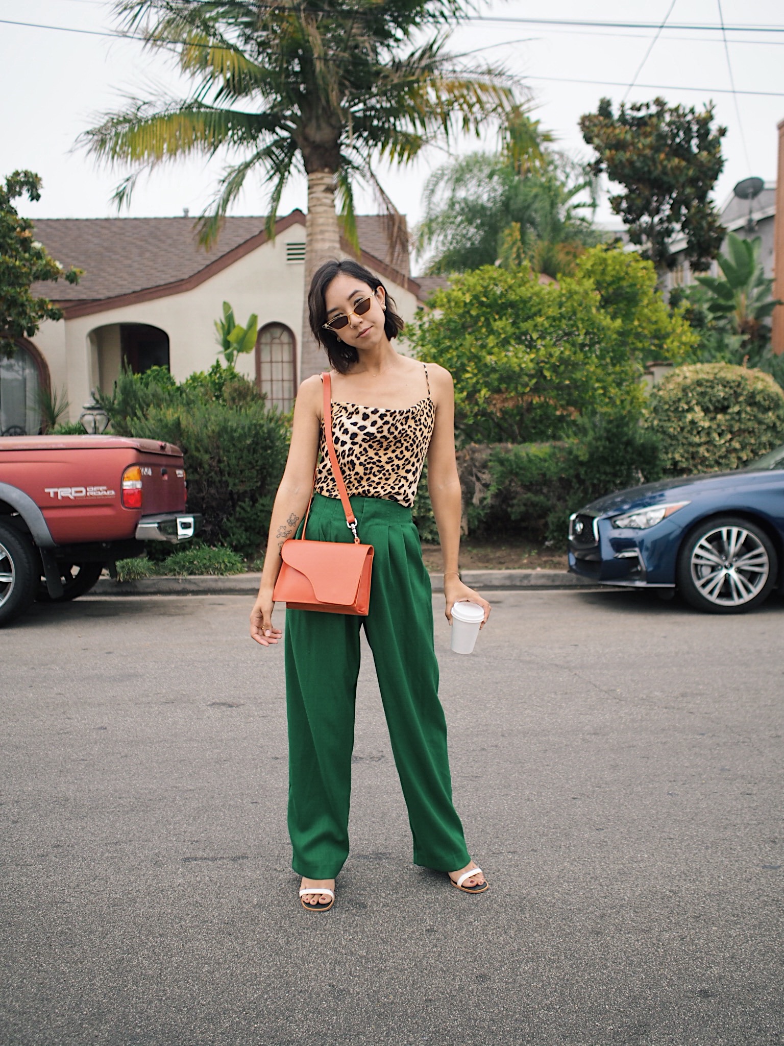 Leopard Cowl Neck Tank