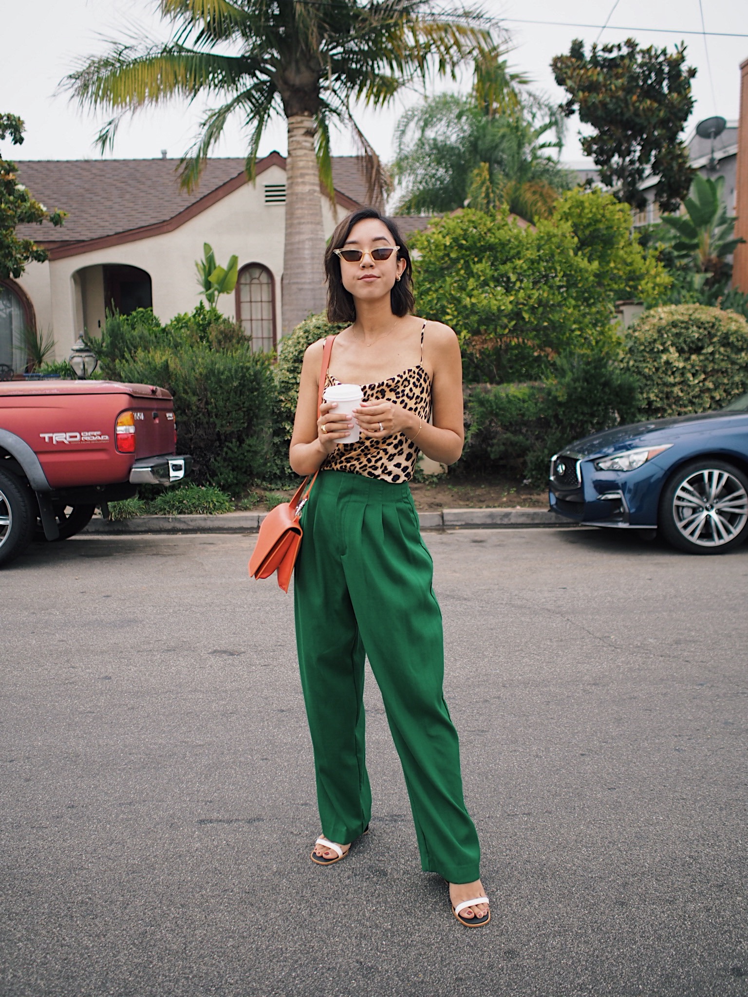 Leopard Cowl Neck Tank