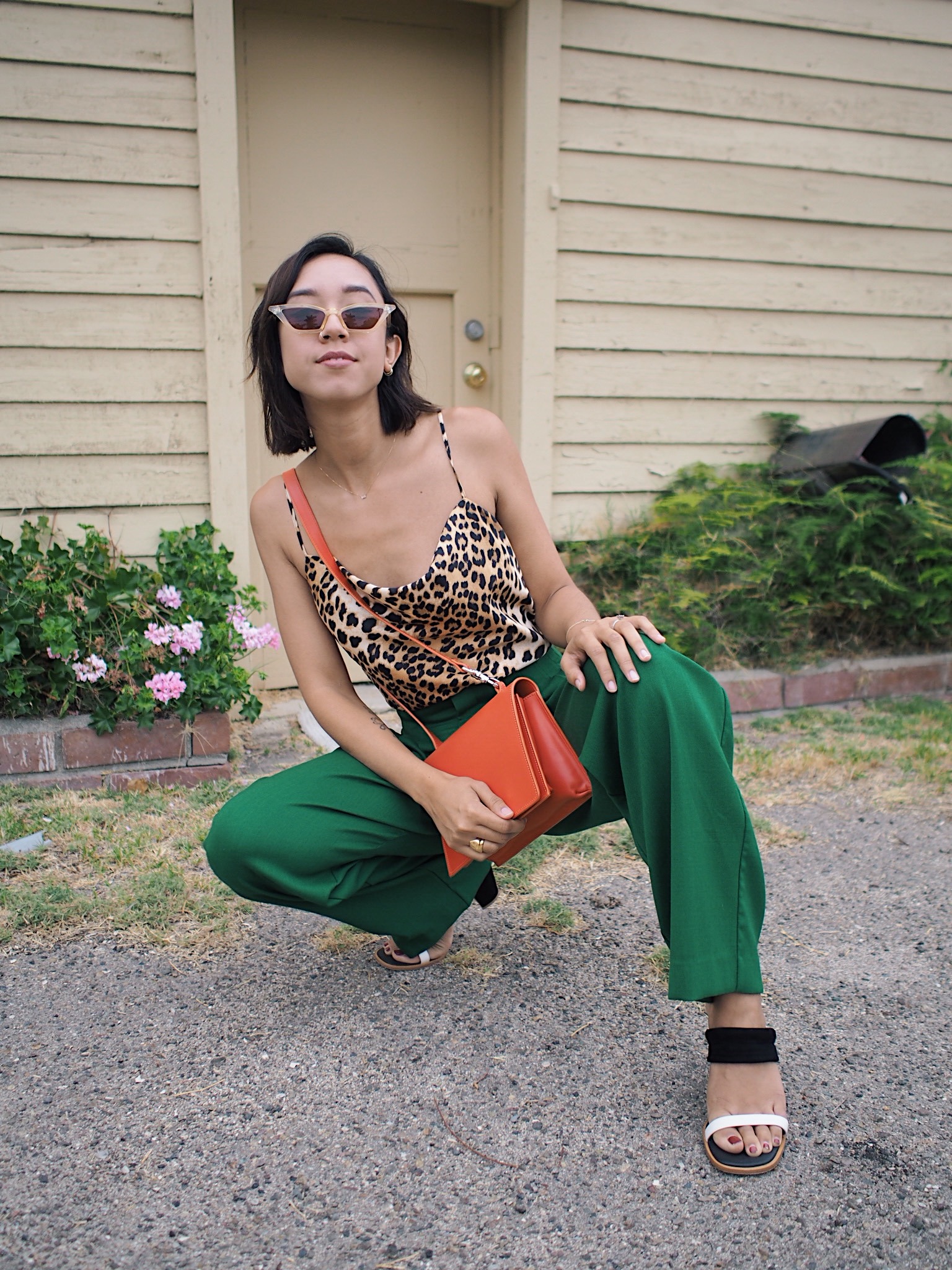 Leopard Cowl Neck Tank