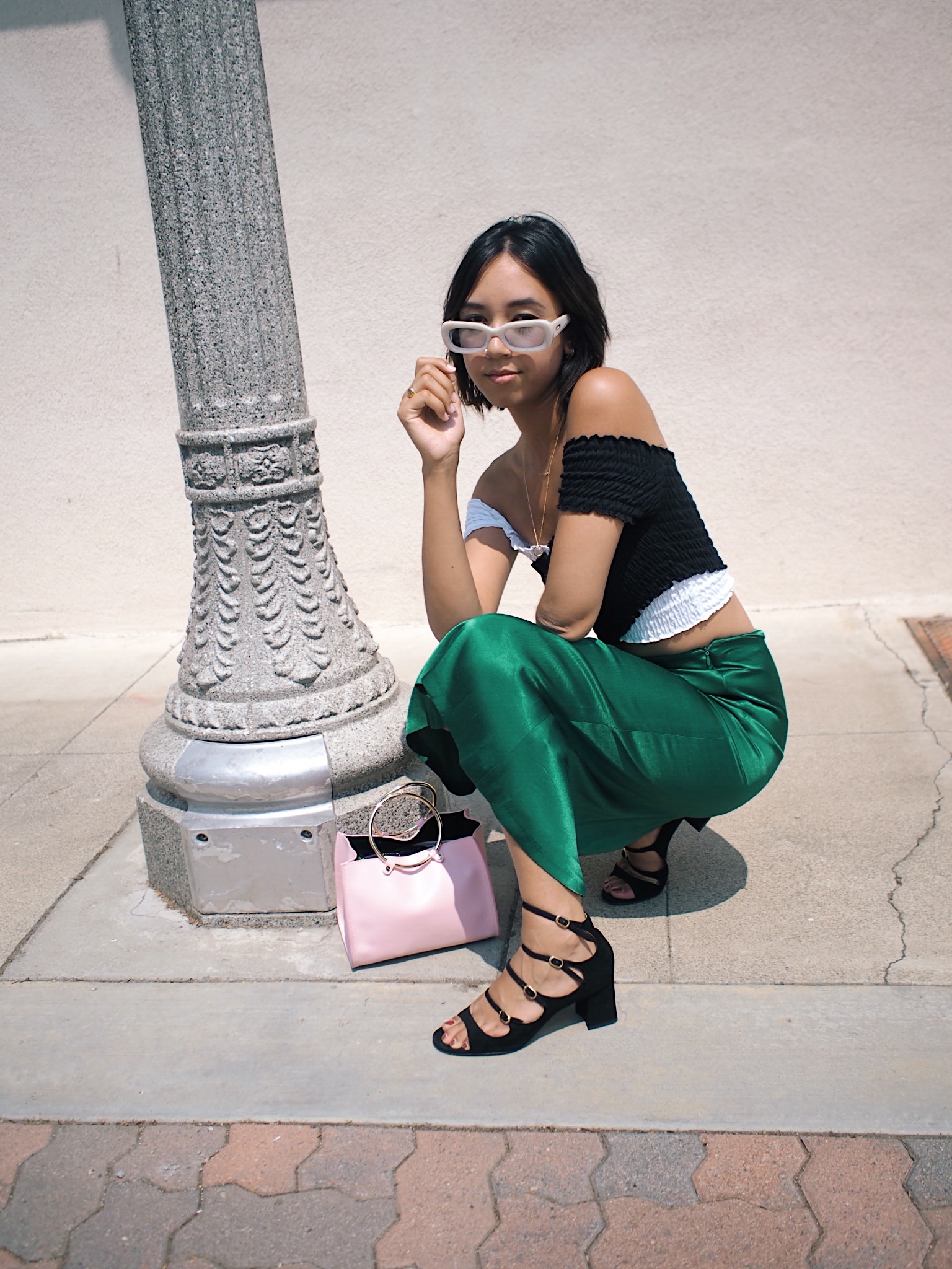 Zara Silky Green Midi Skirt