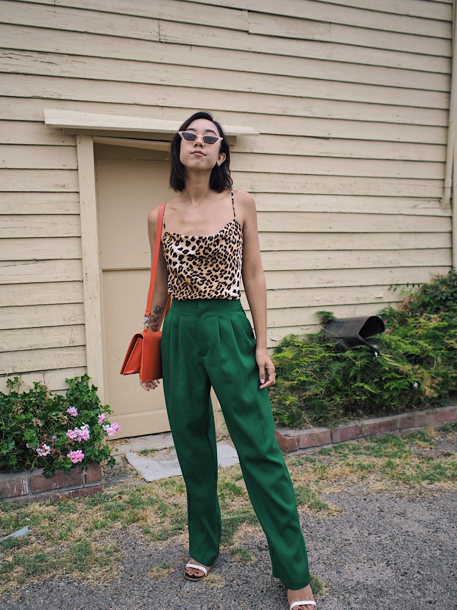 Leopard Cowl Neck Tank