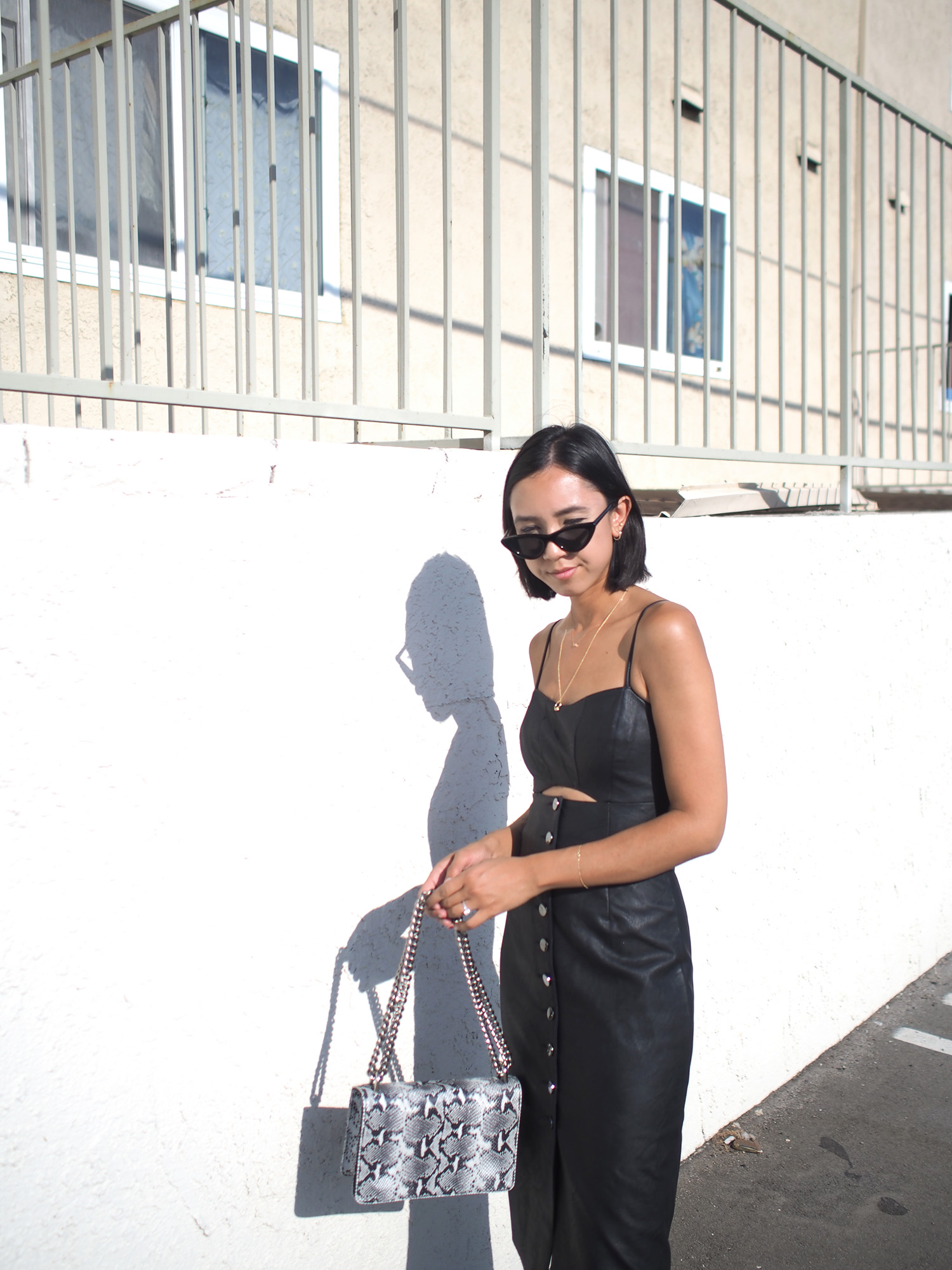 Topshop Faux Leather Midi Dress